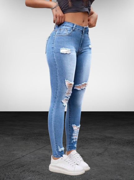 Fire Wash Jeans – Zerrissene Jeans