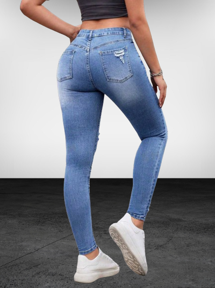 Fire Wash Jeans – Zerrissene Jeans