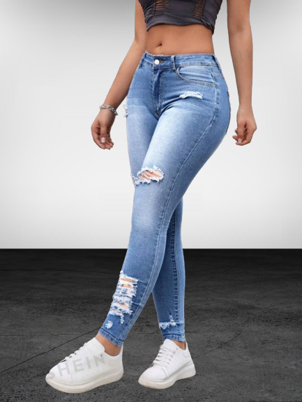 Fire Wash Jeans – Zerrissene Jeans