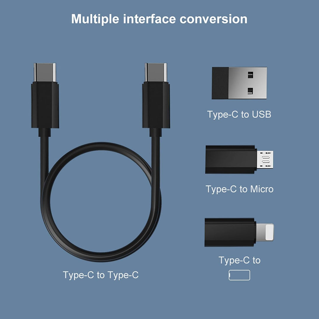 Multifunktionaler USB Adapter: Micro USB Ladekabel mit USB C Lightning Adapter, Lightning zu USB C Adapter, Multi-Ladekabel-Aufbewahrungsbox mit SIM-Kartenhalter