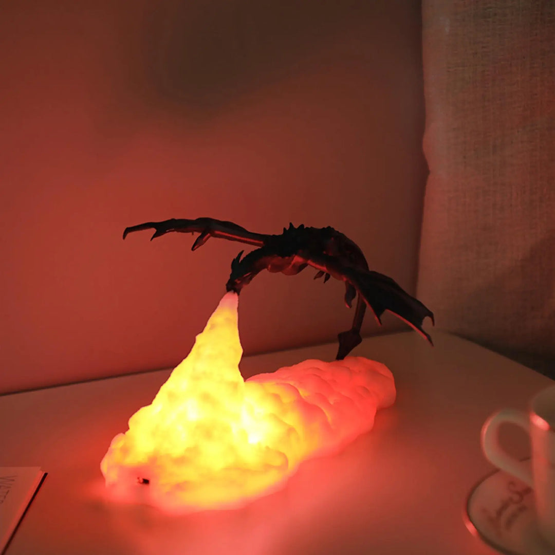 3D-Schreibtischlampe mit feuerspeiendem Drachen