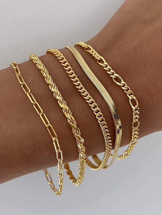 Echtgold-Armbänder-Set für Damen