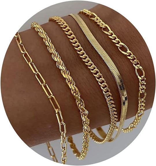 Echtgold-Armbänder-Set für Damen