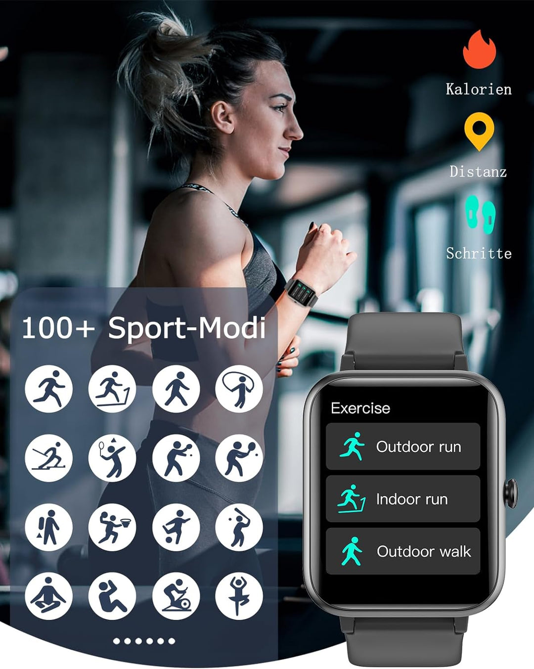 Die Ultimative Smartwatch für Damen & Herren: Telefonfunktion, Fitness-Tracking, Herzfrequenz- und Schlafmonitoring, SpO2, Schrittzähler & Mehr - Perfekt für iOS & Android