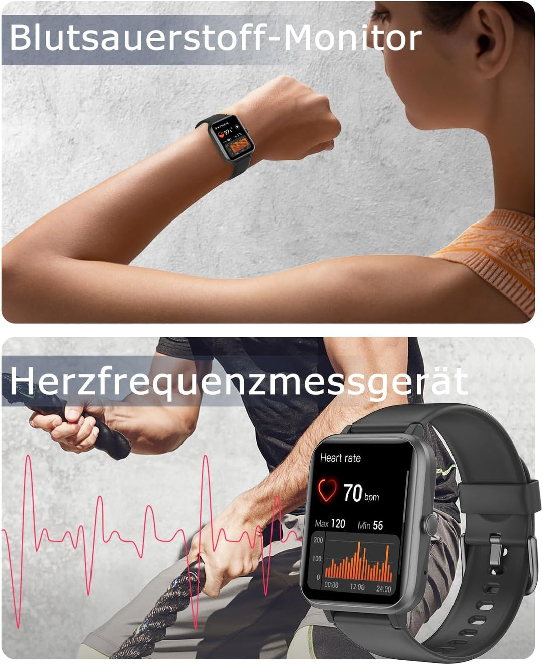 Die Ultimative Smartwatch für Damen & Herren: Telefonfunktion, Fitness-Tracking, Herzfrequenz- und Schlafmonitoring, SpO2, Schrittzähler & Mehr - Perfekt für iOS & Android