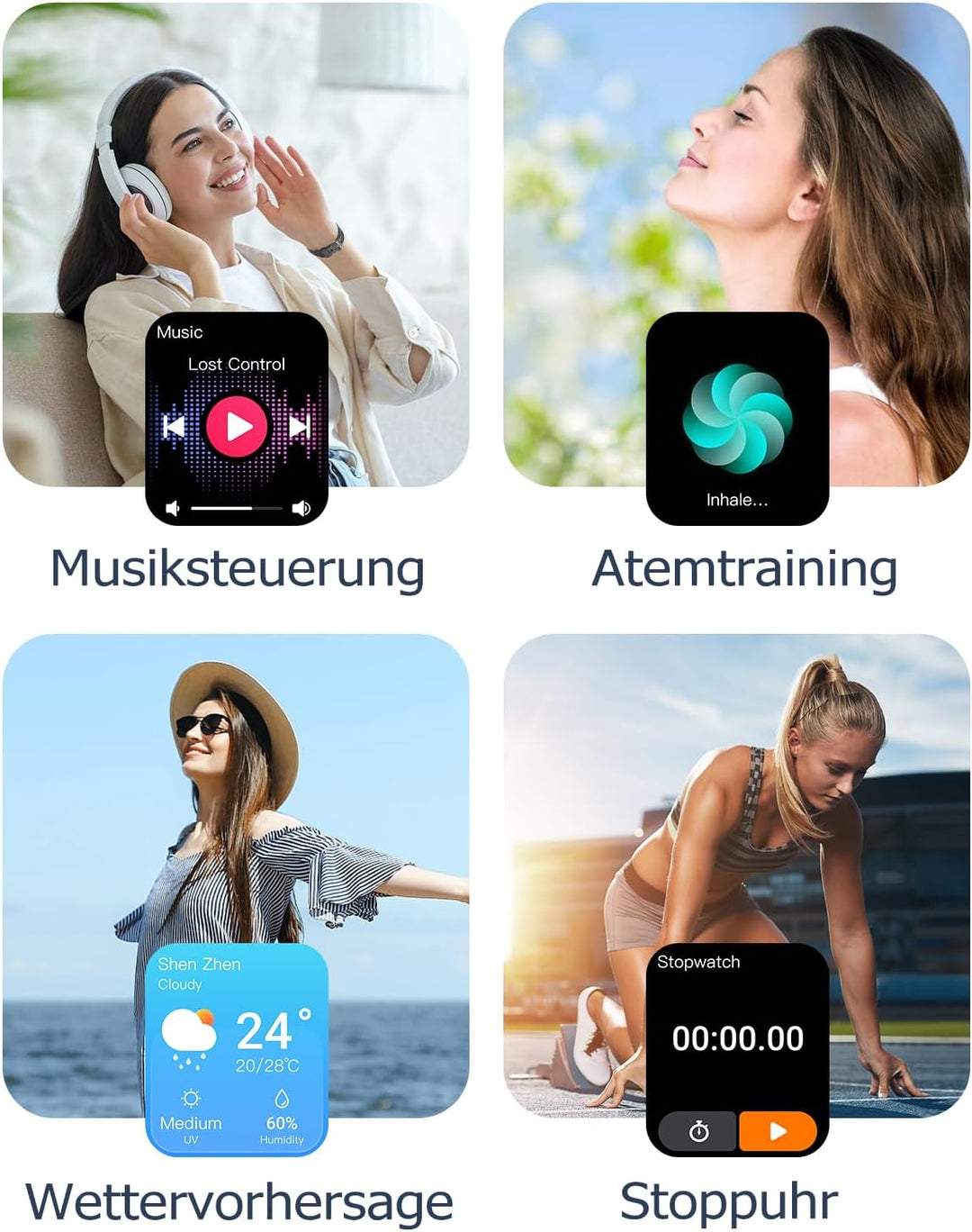 Die Ultimative Smartwatch für Damen & Herren: Telefonfunktion, Fitness-Tracking, Herzfrequenz- und Schlafmonitoring, SpO2, Schrittzähler & Mehr - Perfekt für iOS & Android