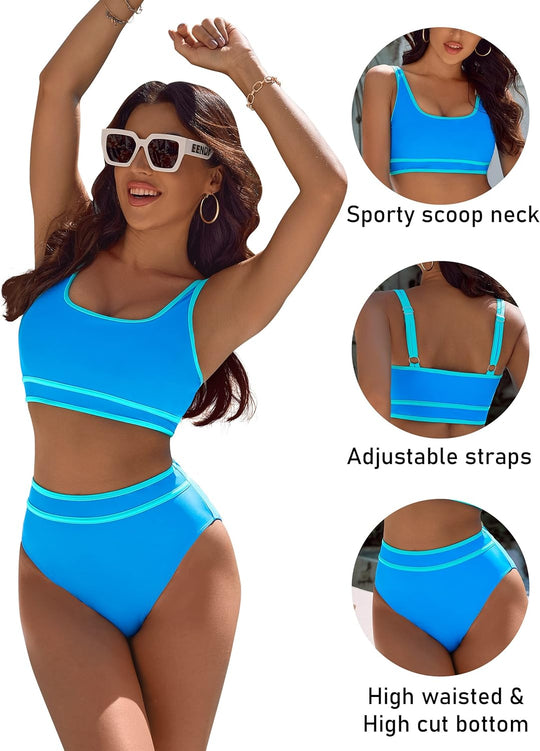 Bikini-Sets mit hoher Taille für Damen