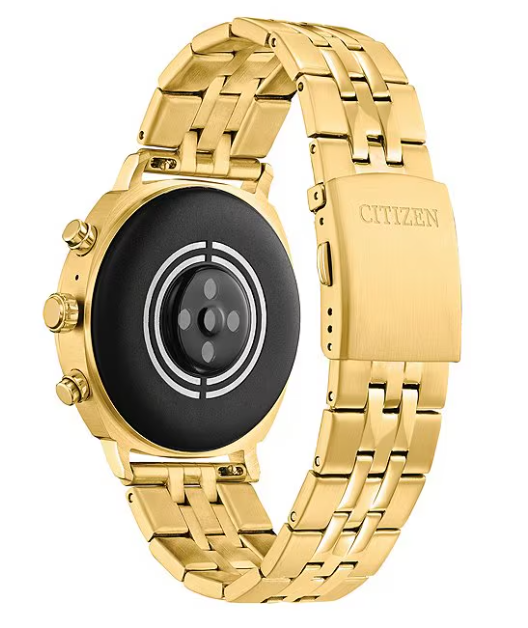 Unisex CZ Smart Gold Tone Edelstahl-Armband Uhr