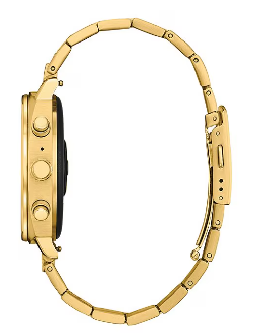 Unisex CZ Smart Gold Tone Edelstahl-Armband Uhr