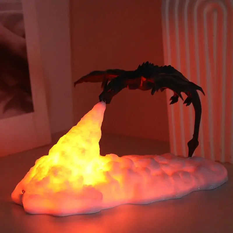 3D-Schreibtischlampe mit feuerspeiendem Drachen