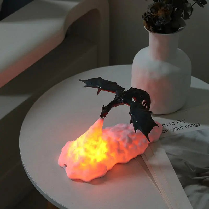 3D-Schreibtischlampe mit feuerspeiendem Drachen